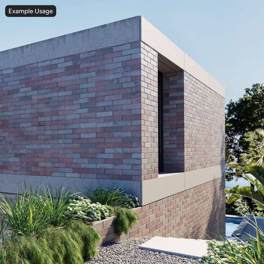 Dragfaced Running Bond Brick Wall Texture, Multicolored