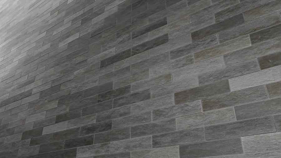Textura de azulejo cerâmico mate retangular com desvio, cinzento moca