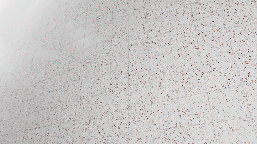 Textura de azulejo quadrado em terrazzo mate, branco salpicado
