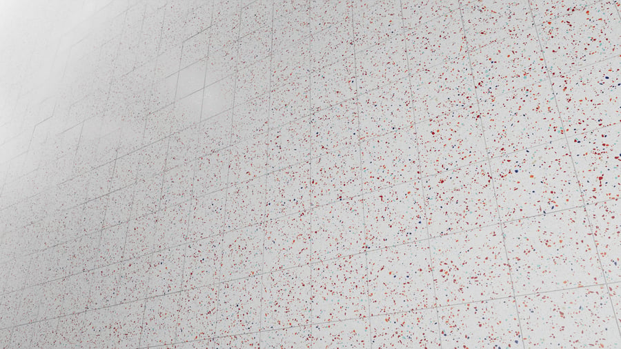 Rainbow Speckled Matte Standard Terrazzo Tile Texture, White