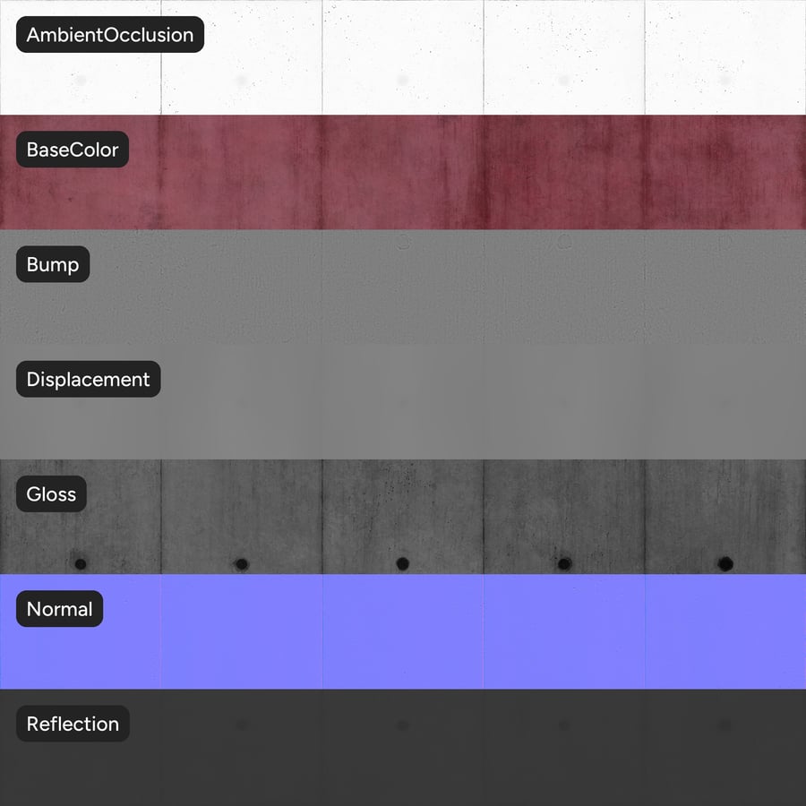 Matte Panel with Tie Hole Concrete Texture