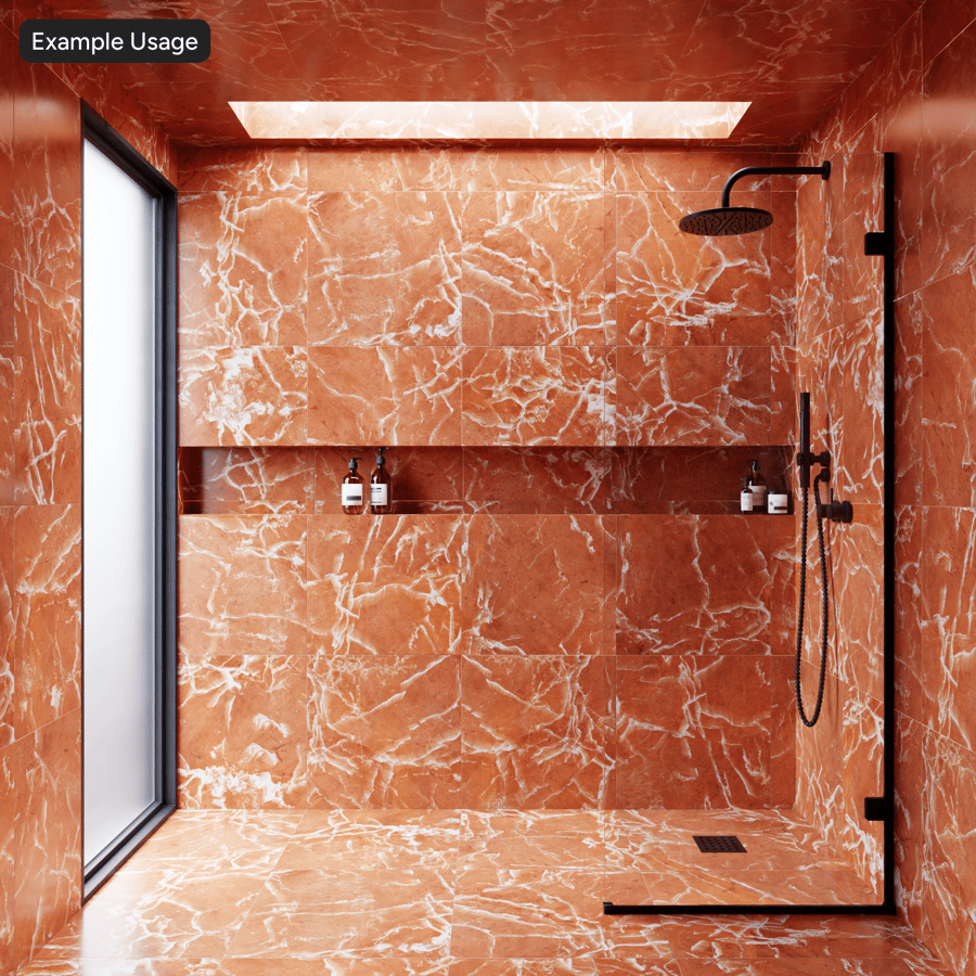 Azulejo quadrado de mármore mate, vermelho laranja