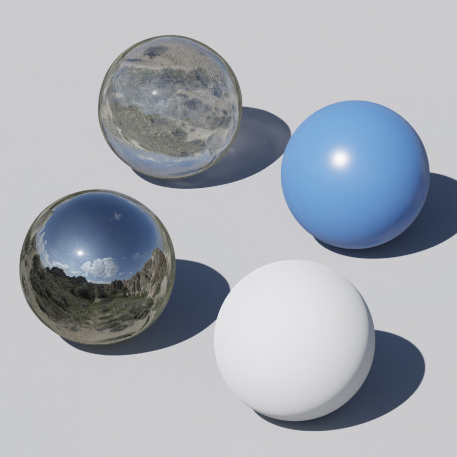 Faible nébulosité l'après-midi, ciel extérieur en Cappadoce, HDRI
