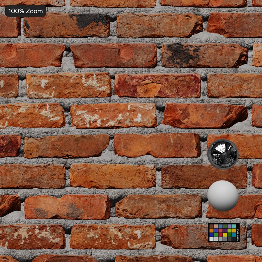 Old Reclaimed Running Bond Brick Wall Texture