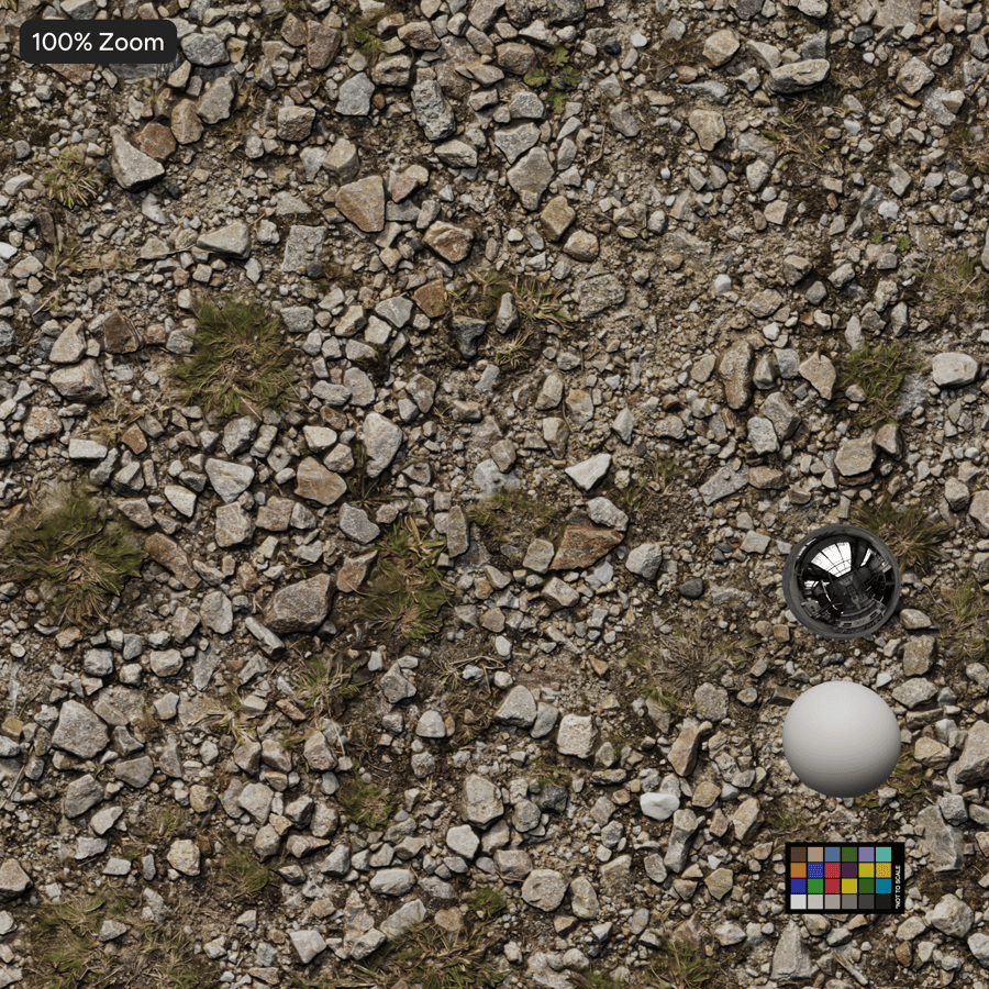 Texture de gravier moyen et d'herbe sur chemin de terre en vrac