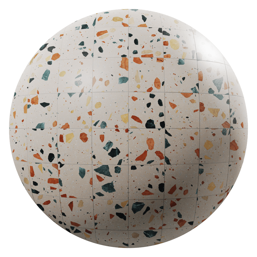 Rainbow Speckled Honed Tiled Palladiana Terrazzo Texture