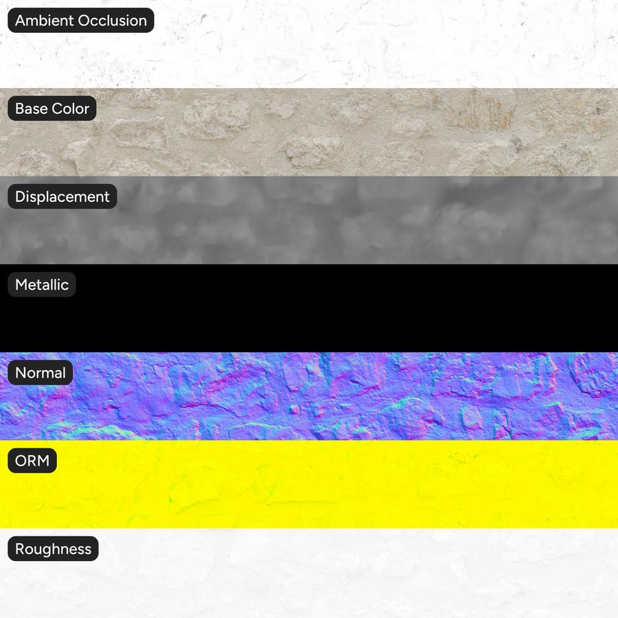 Rubble Limestone Wall Texture, Cream White