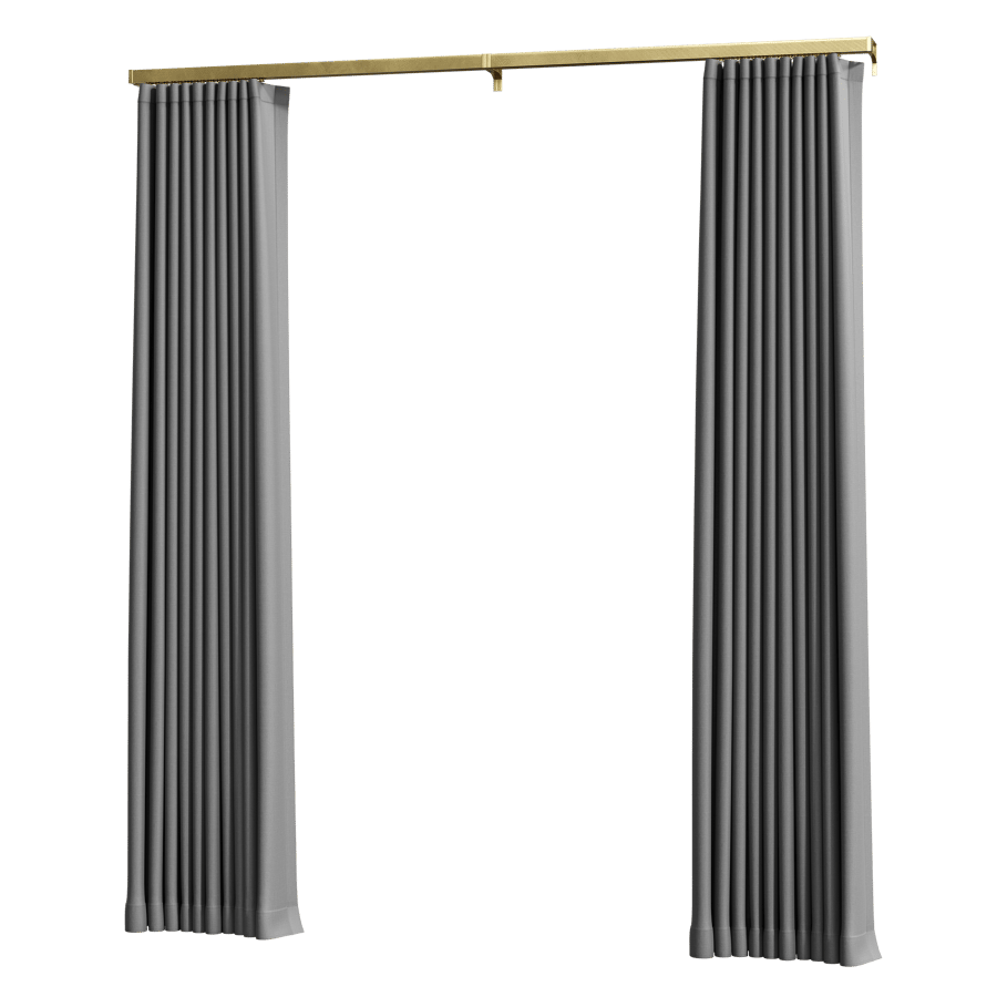 Ripple Fold Open Curtains Model, Gray