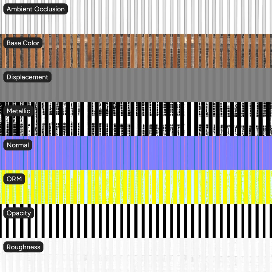 Slatted Wood Cladding Texture, Warm Brown