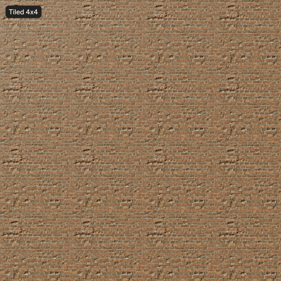 Old Mossy Flemish Bond Brick Wall Texture, Red