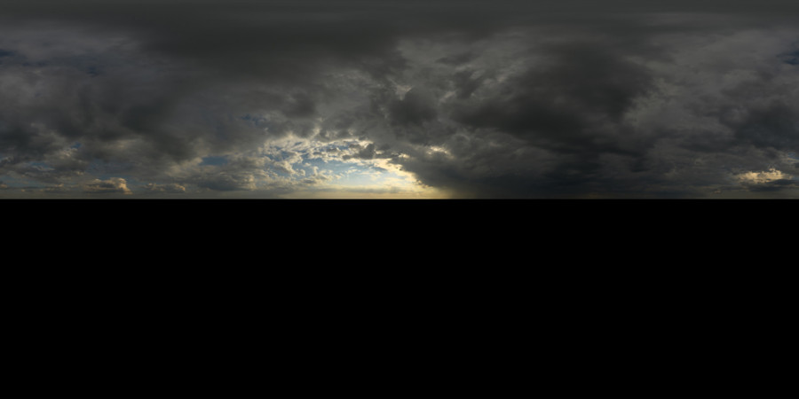 Cloudy Sunset Outdoor Sky HDRI, Dark Grey