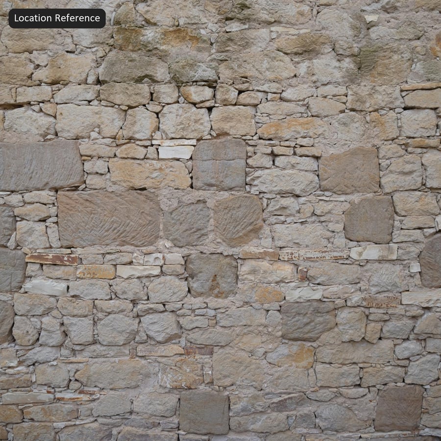 Rustic Rubble Stone Wall Texture, Yellow