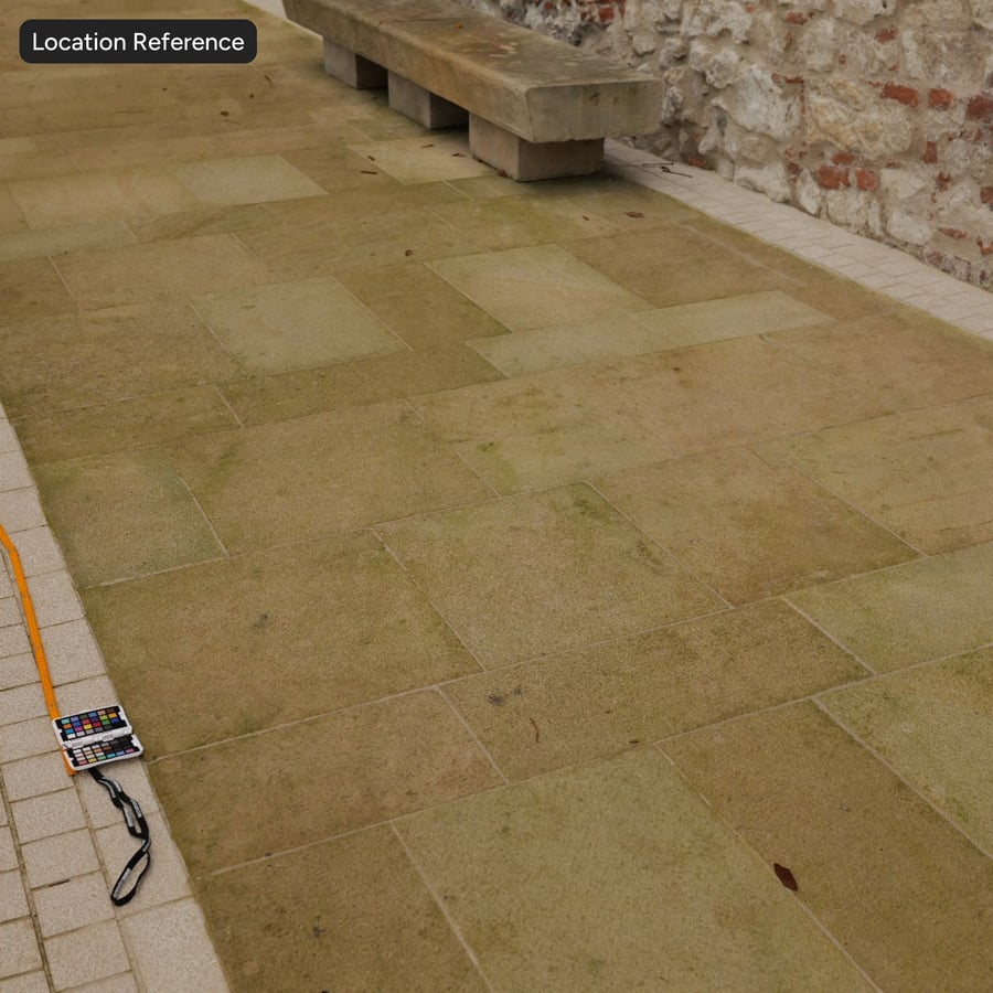 Algerfärgad prickig stenbeläggning