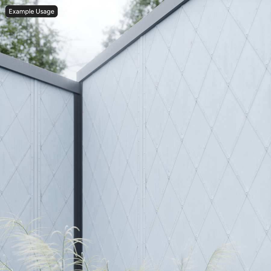 Riveted Diamond Strap Steel Gate Texture, Pale Grey