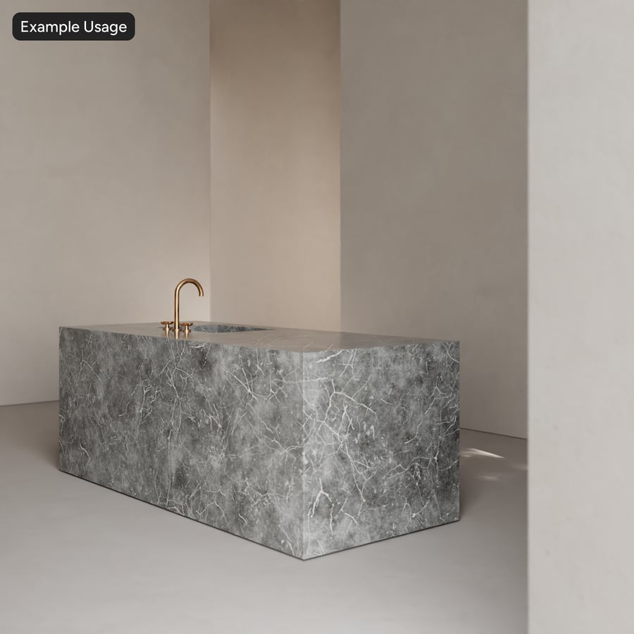 Matte Marble Stone Texture, Ash Grey