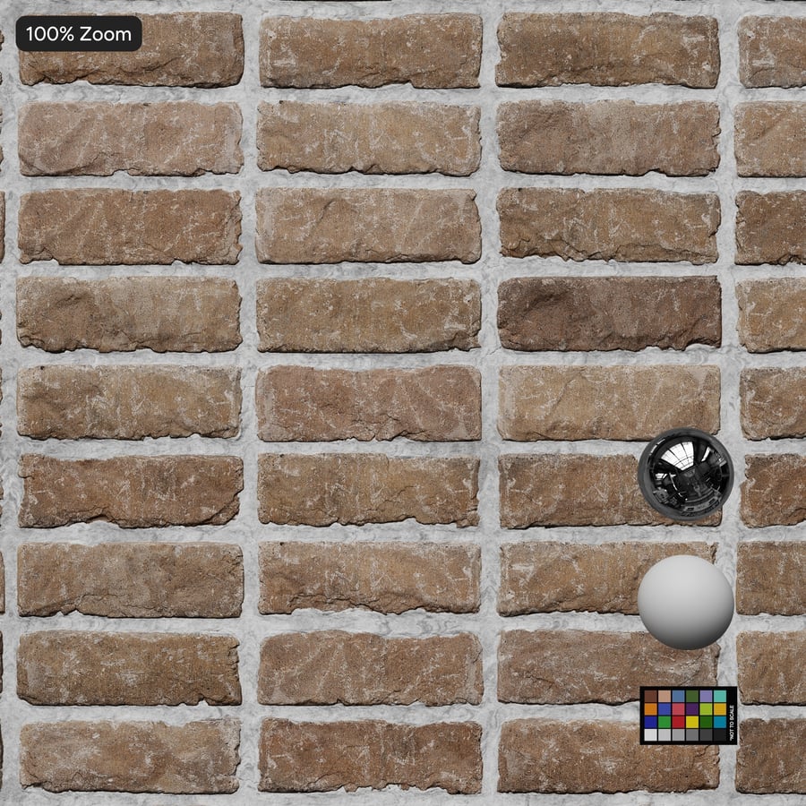 Splitface Stack Bond Brick Wall Texture, Tan