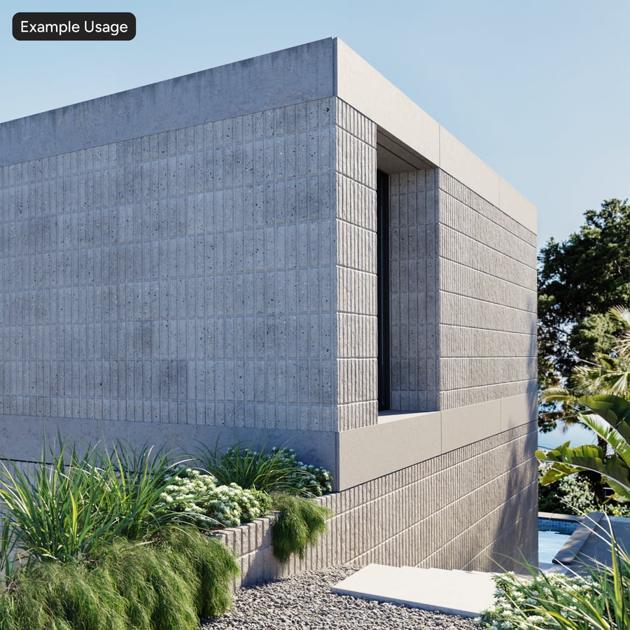Fluted Concrete Block Wall Texture