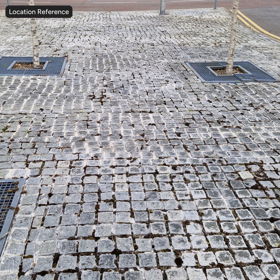 Texture pavé carré usé et moussu