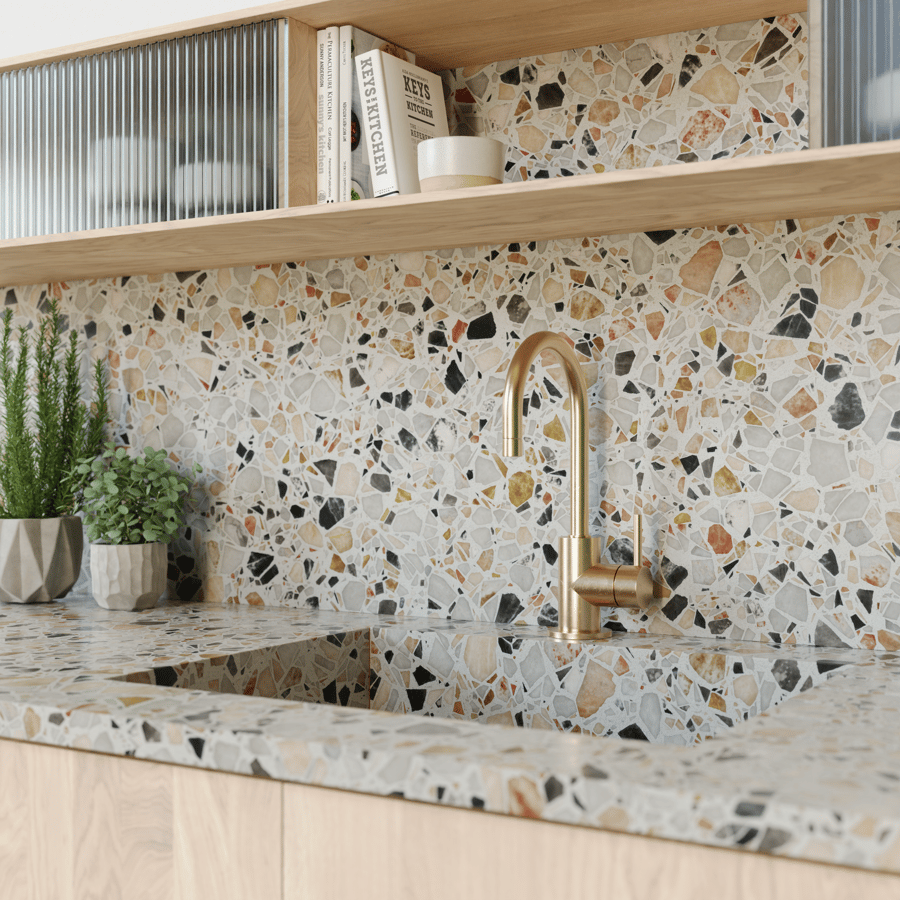 Palladiana Roma Terrazzo Textura, Branco