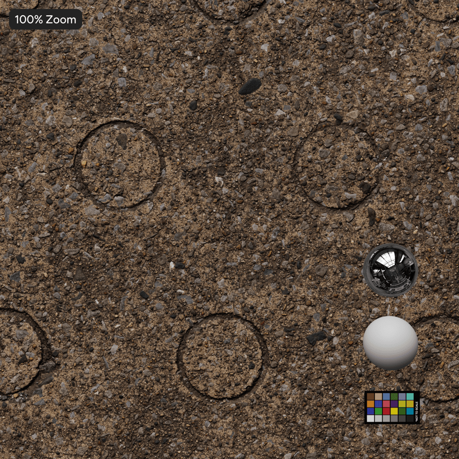 Circular Patterned Aggregate Concrete Road Texture