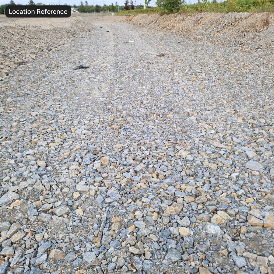 Textura de estrada de cascalho grosso