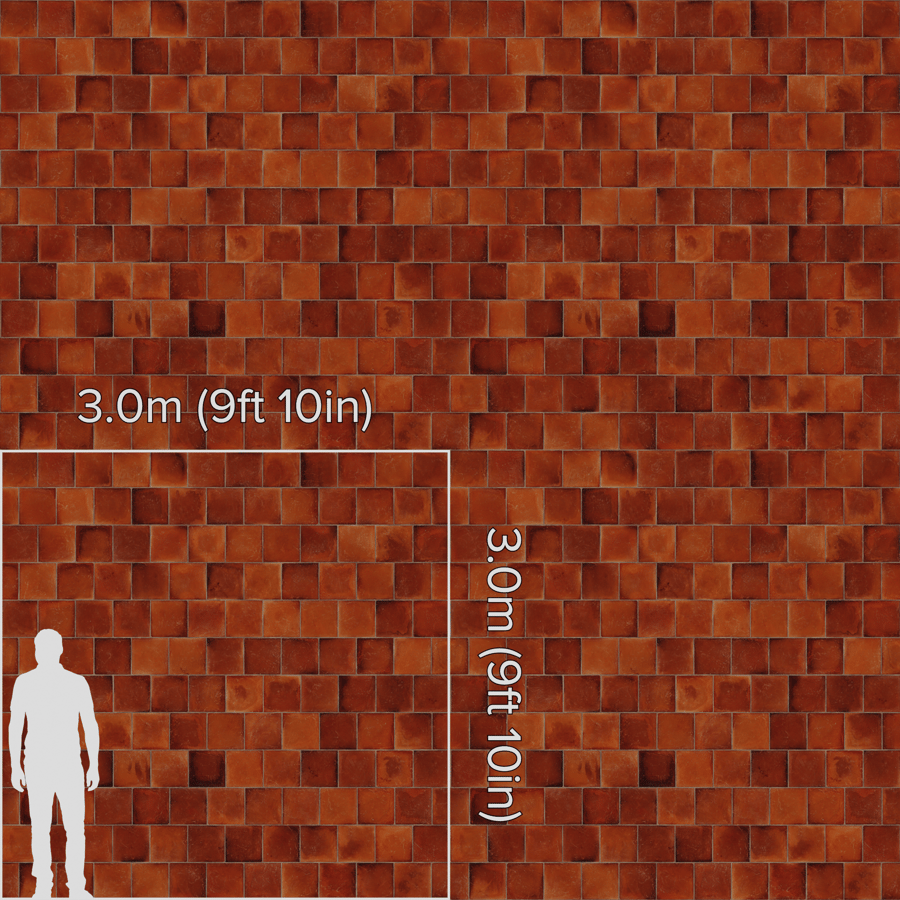 Stained Offset Square Terracotta Tile Texture