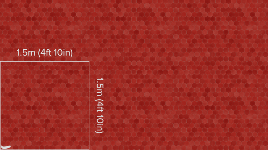 Textura de azulejo hexagonal brilhante Zellige, vermelho