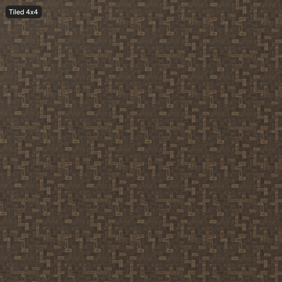 Weathered Herringbone Brick Paver Texture, Brown