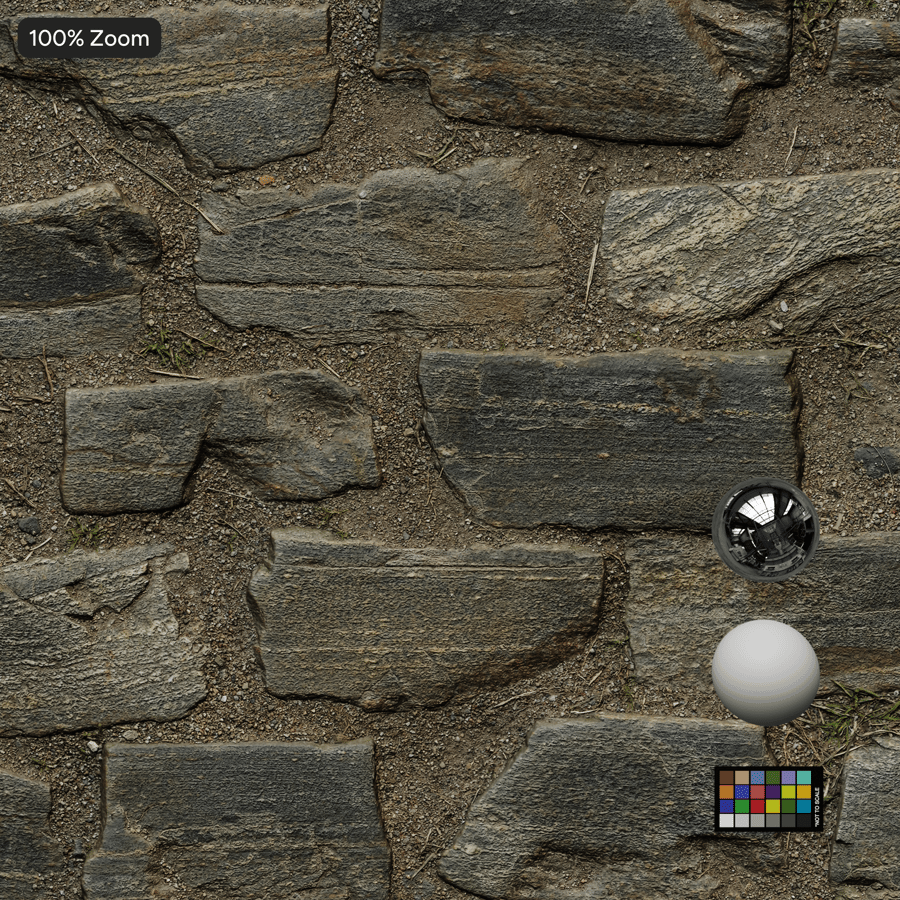 Graspad op kasseienstructuur