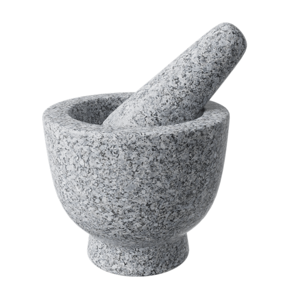 Stone Mortar & Pestle Model, Light Grey