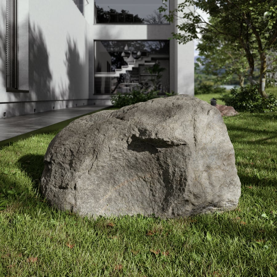 Cool Toned Divot Smooth Large Rock Boulder Model