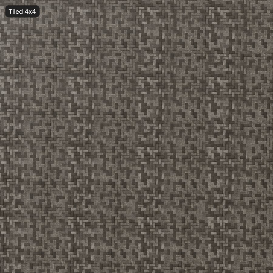 Textura de pavimento em concreto com padrão em espinha, cinza dois tons