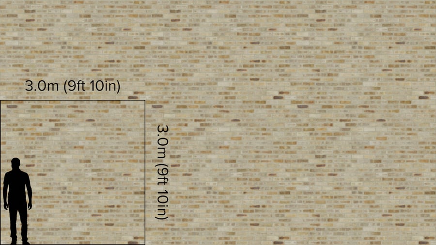 Buff Flashed Standard Bond Brick Texture, Tan