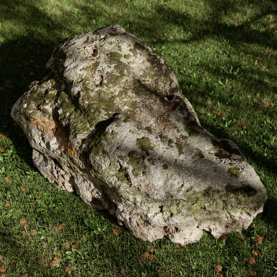 Mossy Rippled Large Rock Boulder Model