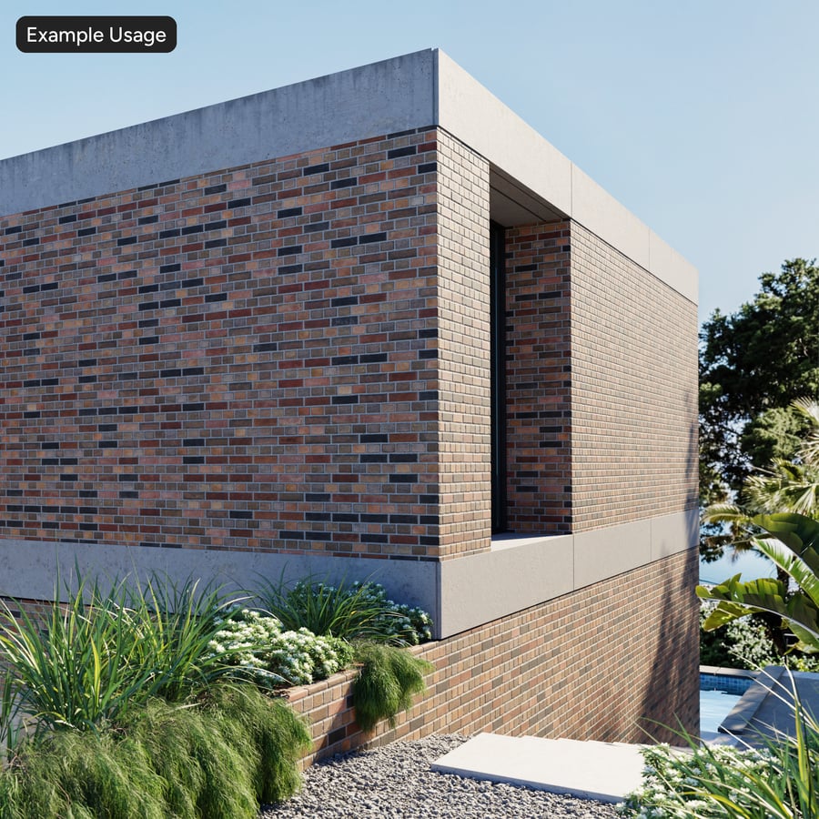 Heritage English Bond Brick Wall Texture, Multicolored