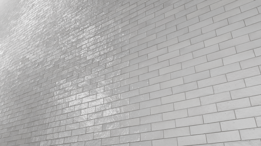 Textura de azulejo cerâmico brilhante retangular com desvio, branco