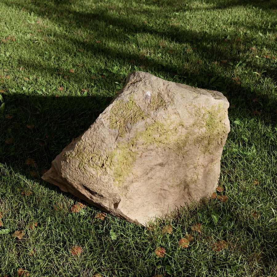 Warm Toned Mossy Smooth Large Rock Boulder Model