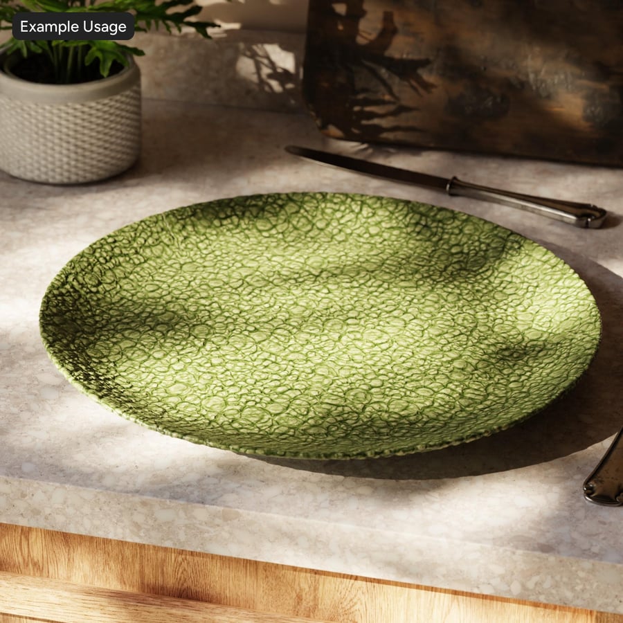 Crawling Glazed Ceramic Pottery Texture, Green