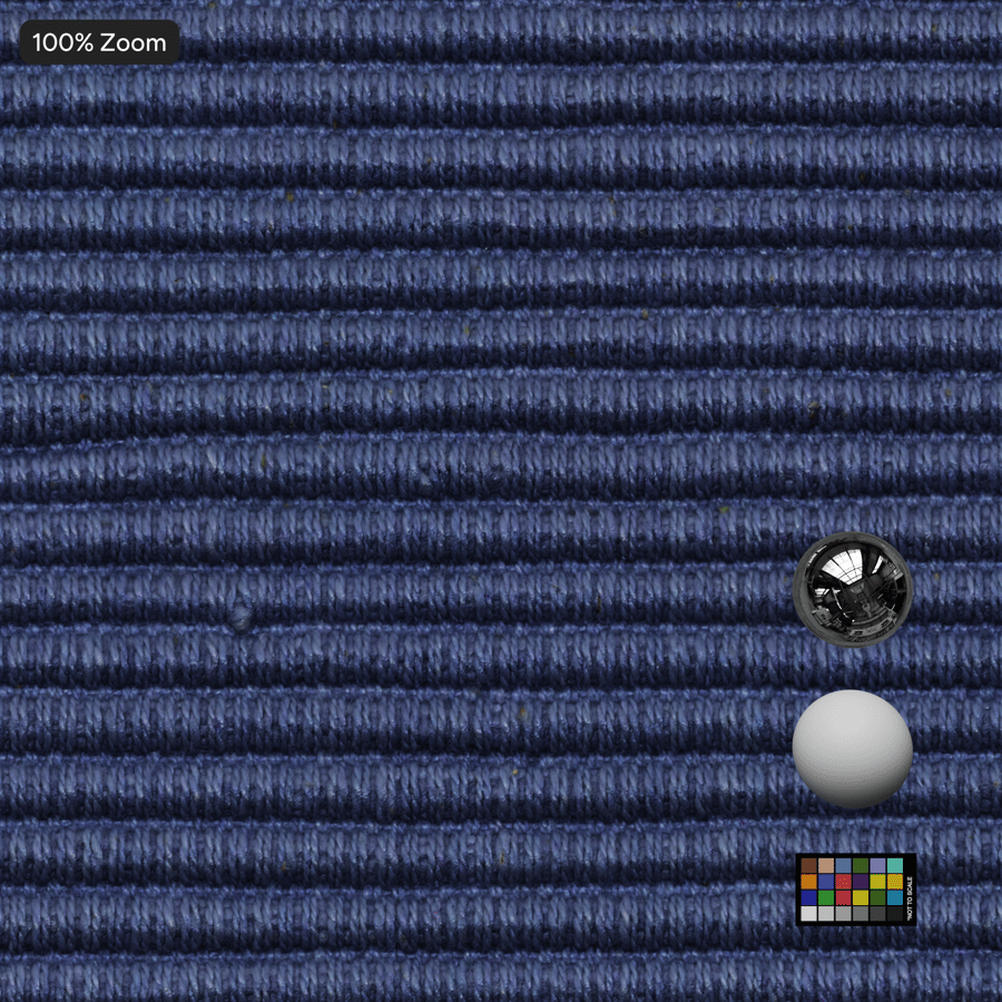Ribbed Cotton Upholstery Fabric Texture, Blue
