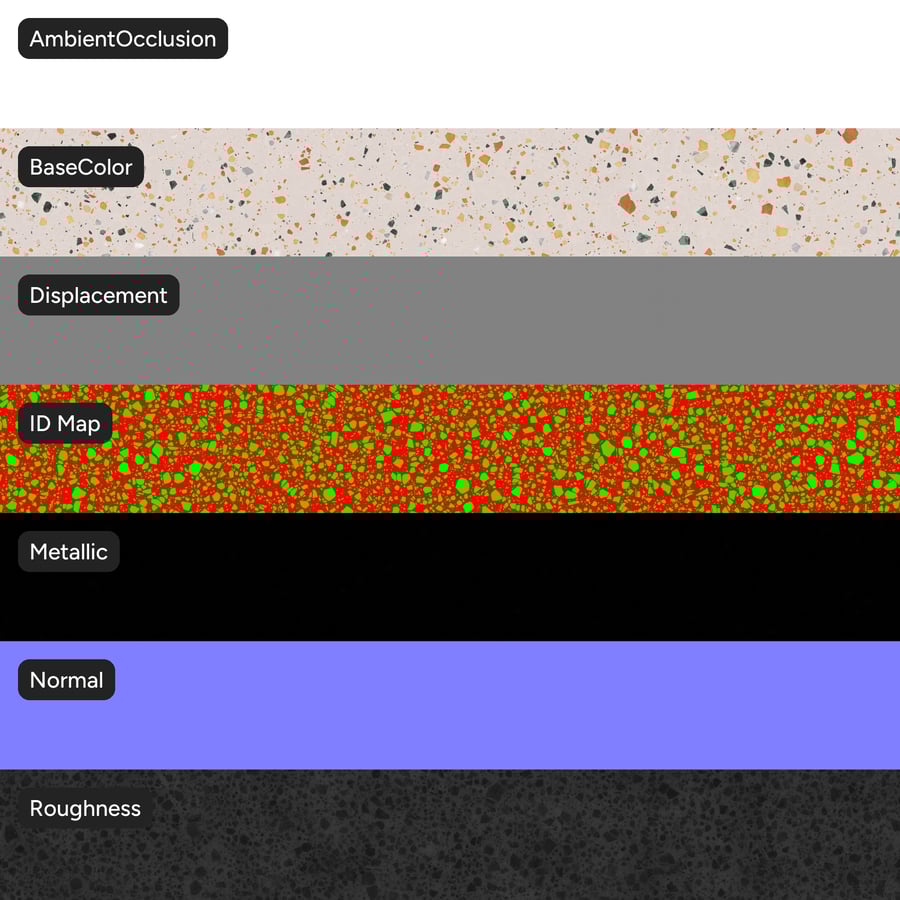Speckled Pastel Rainbow Terrazzo Texture, White