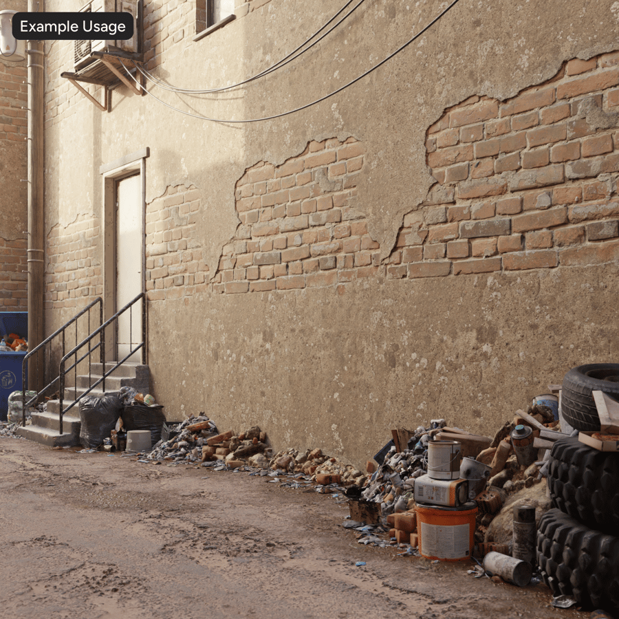 Old Plaster on Brick Wall Texture