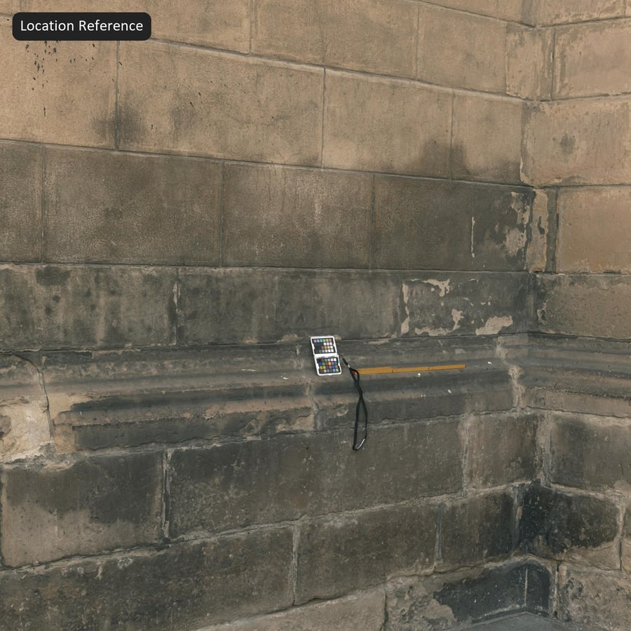 Aged Stone Block Wall Texture with Grid