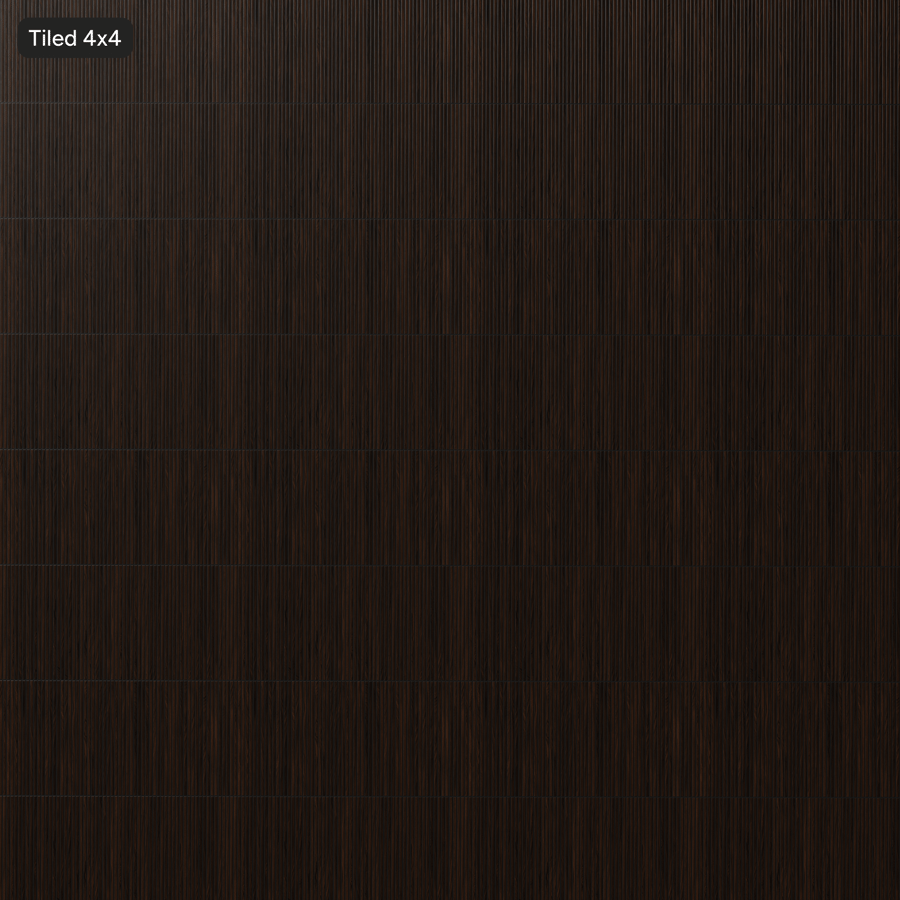 Veneer Wood Slat Panel Wall Texture, Dark Walnut