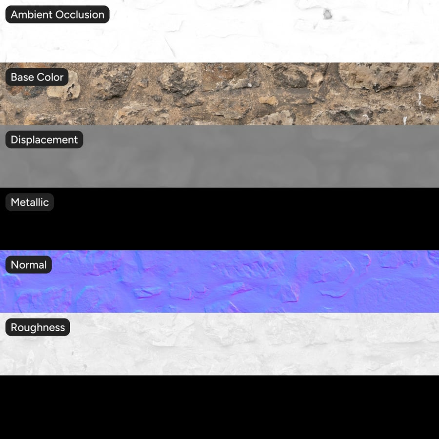 Lichen Covered Rubble Sandstone Wall Texture