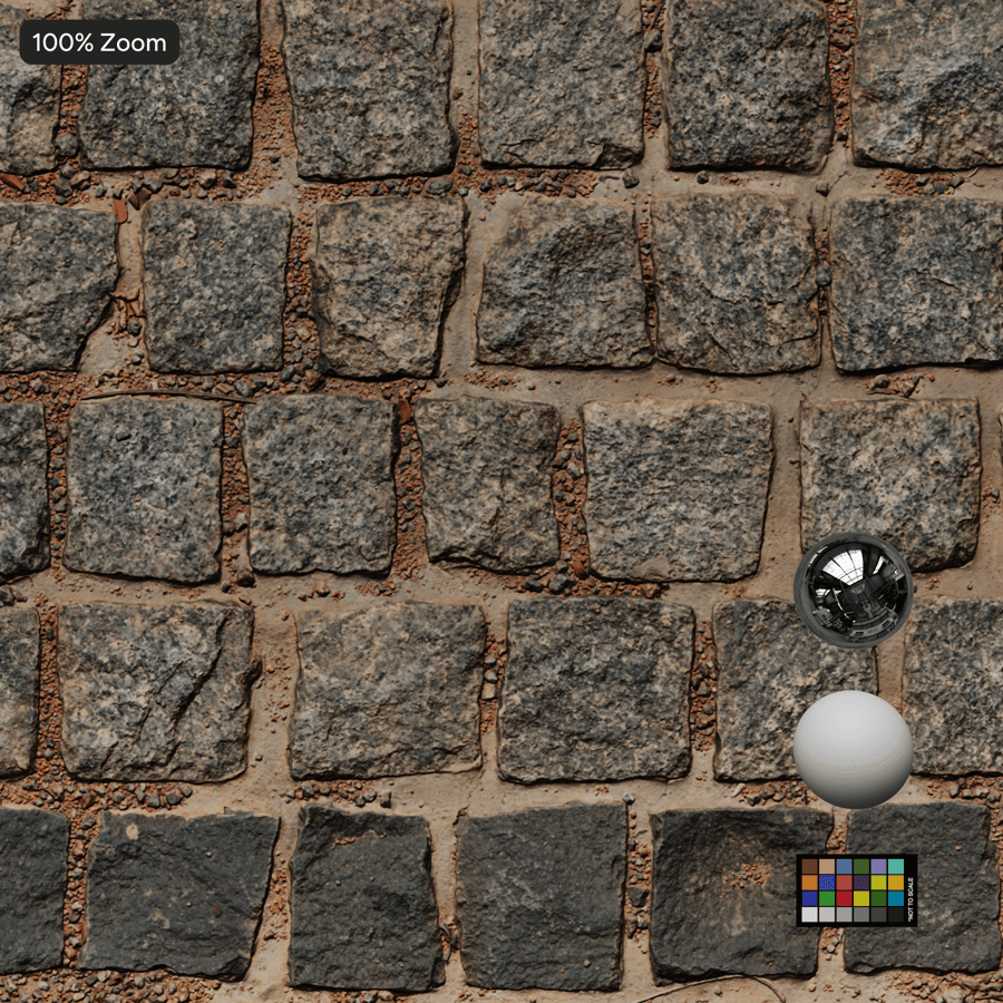 Texture di pavimentazione in ciottoli di granito, grigio scuro