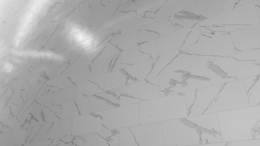 Rectangular Offset Marble Matte Tile Texture, Splashed White