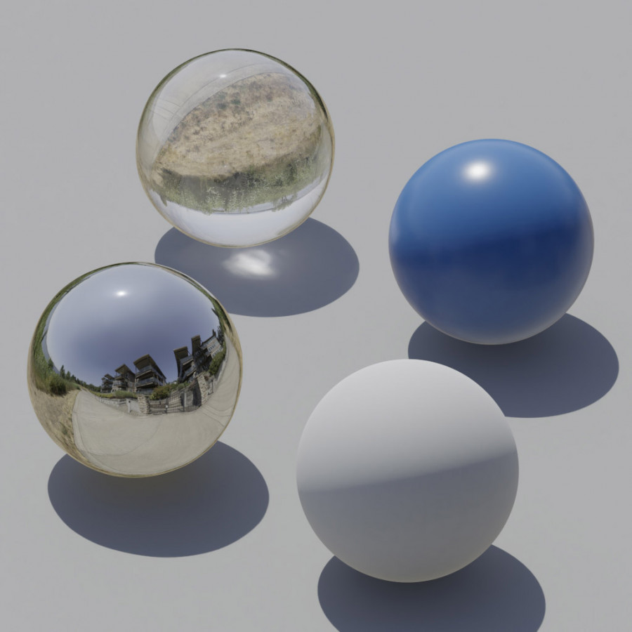 Après-midi clair, promenade résidentielle au bord de la rivière, ciel HDRI en extérieur