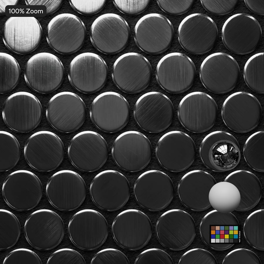 Penny Round Silver Glossy Tile Texture (stříbrná lesklá dlaždice)