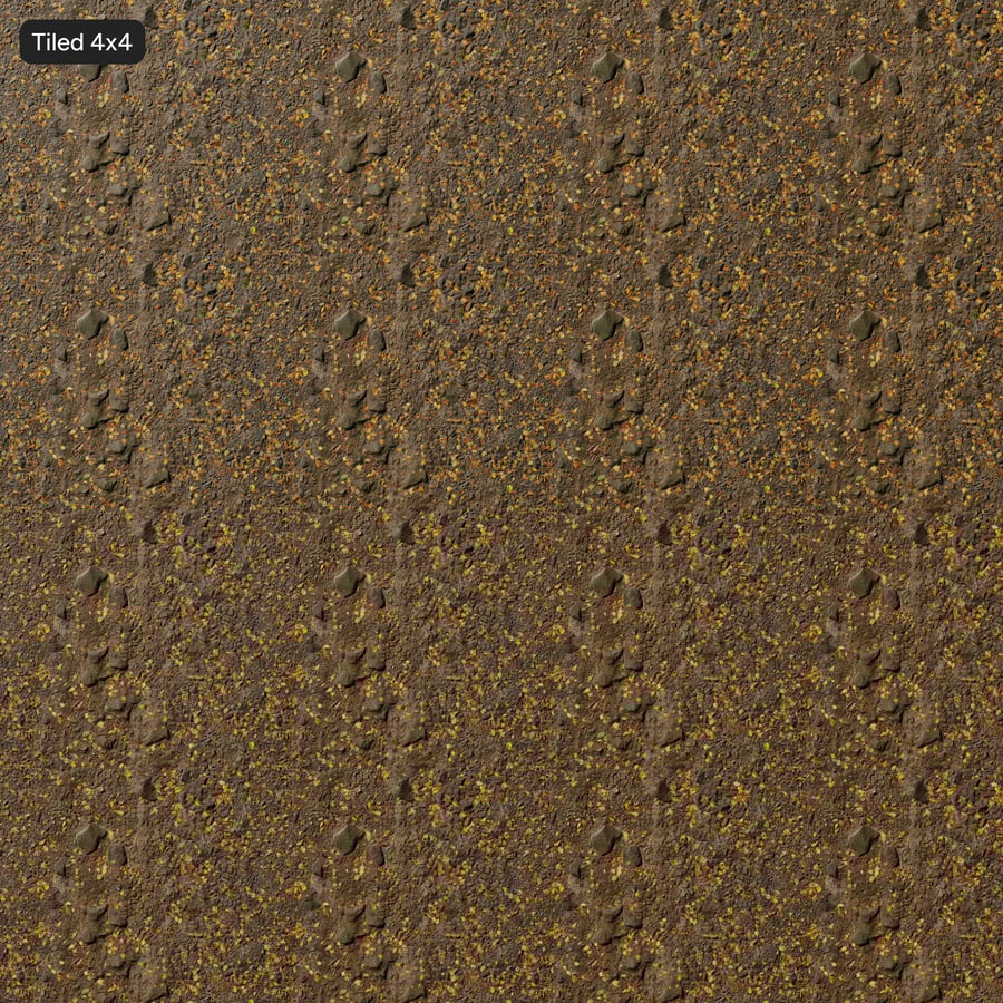 Herfstbladeren op een onverharde weg Textuur