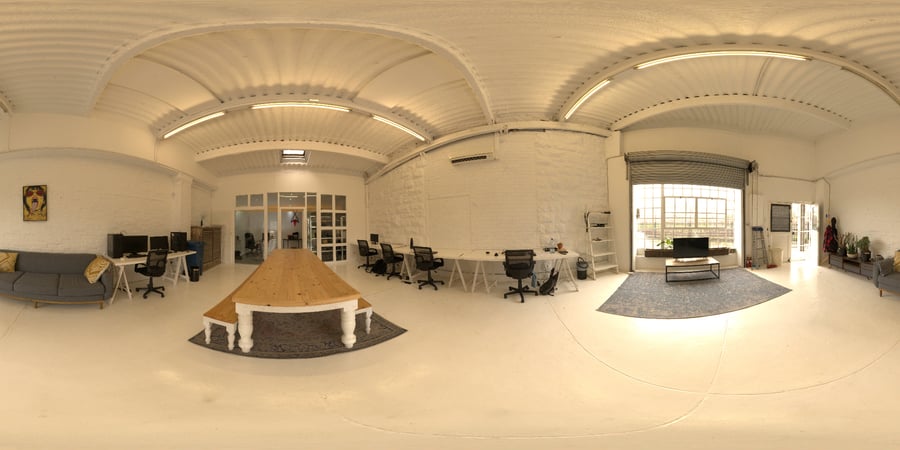 HDRI de estudio creativo industrial, luz diurna neutra